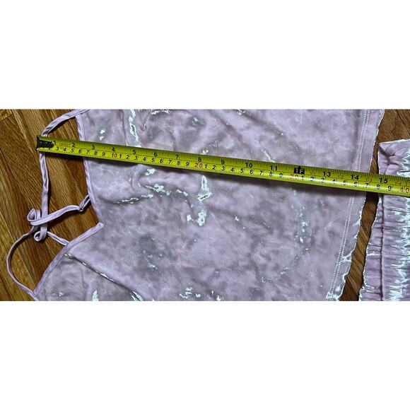 Victoria's Secret Women's Shiny Pink Pajama Set Large L Bottom Medium M Top - Picture 6 of 7